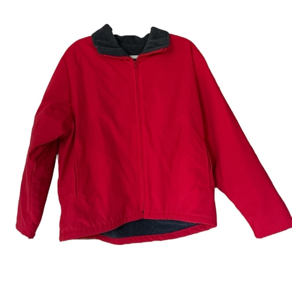 King Louie Red Fleece Lined Zip Up Jacket XL | Vintage Union Made USA Outerwear